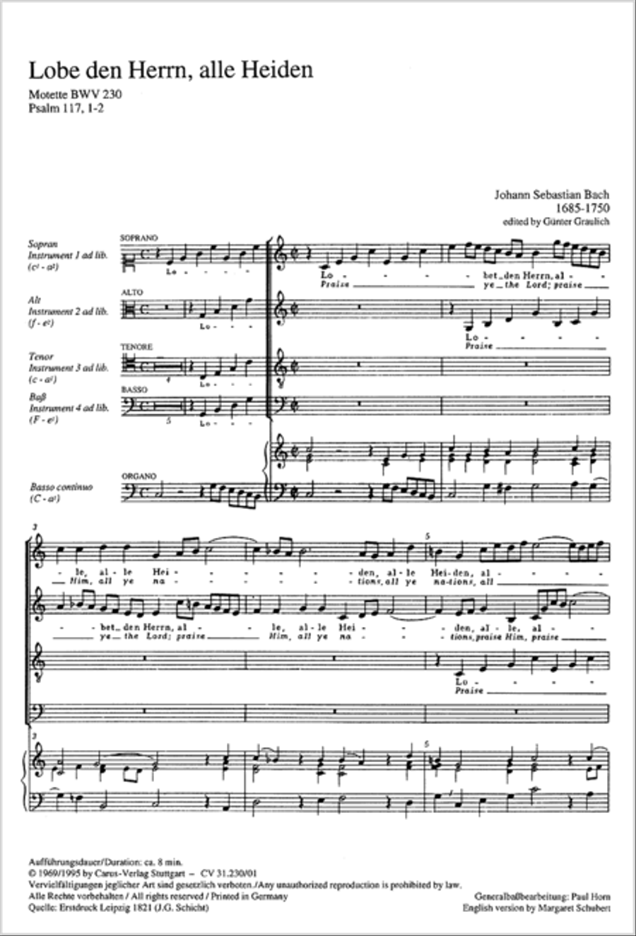 Praise ye the Lord, all ye nations (Lobet den Herrn, alle Heiden) 4-Part scores gallery preview page 18