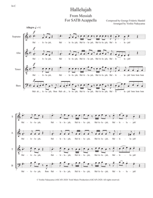 Book cover for Hallelujah from Messiah in C - SATB Acappella