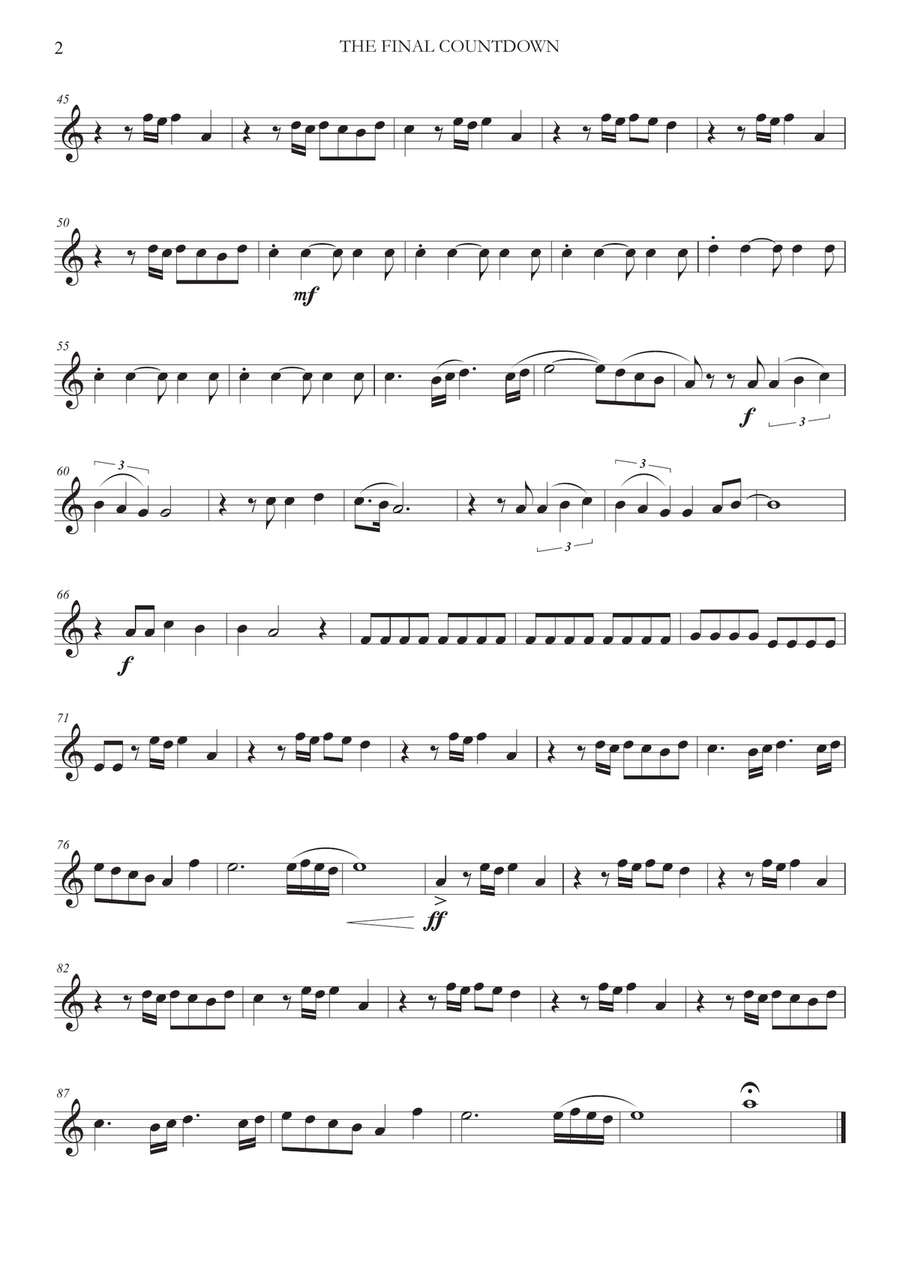 Final Countdown Brass Ensemble scores gallery preview page 2
