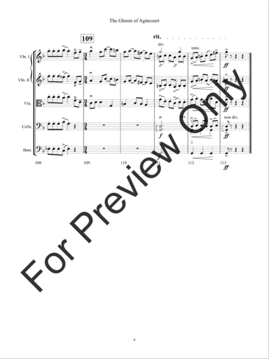 Ghosts of Agincourt String Orchestra scores gallery preview page 12