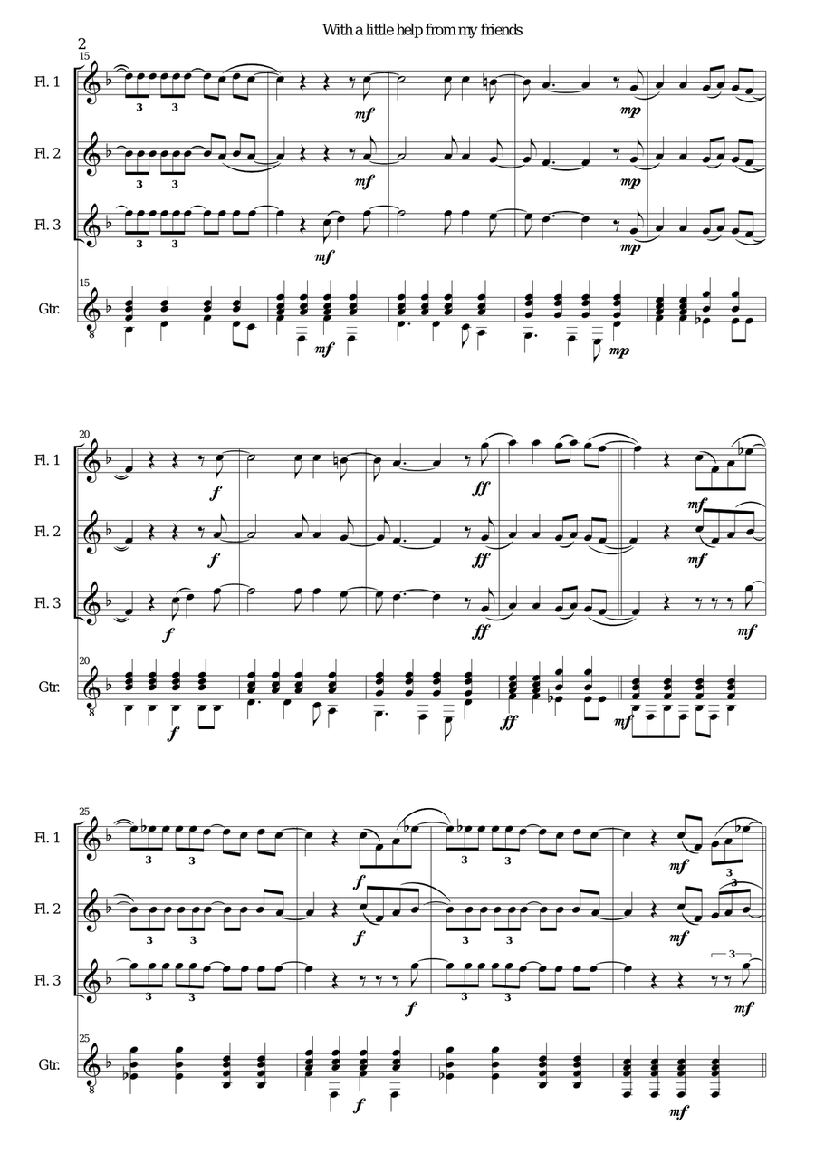 With A Little Help From My Friends Small Ensemble scores gallery preview page 2