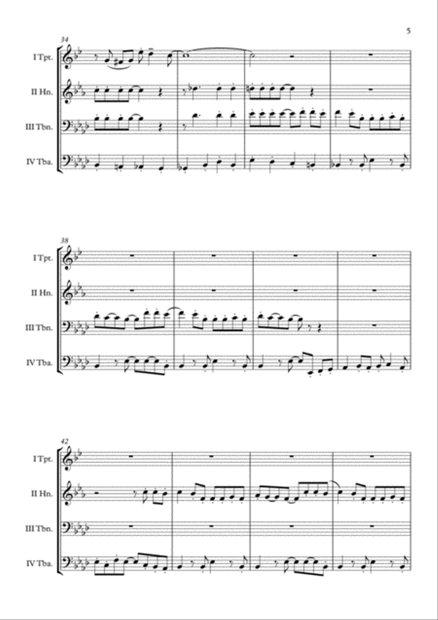 Beach Boys Medley Brass Quartet scores gallery preview page 6