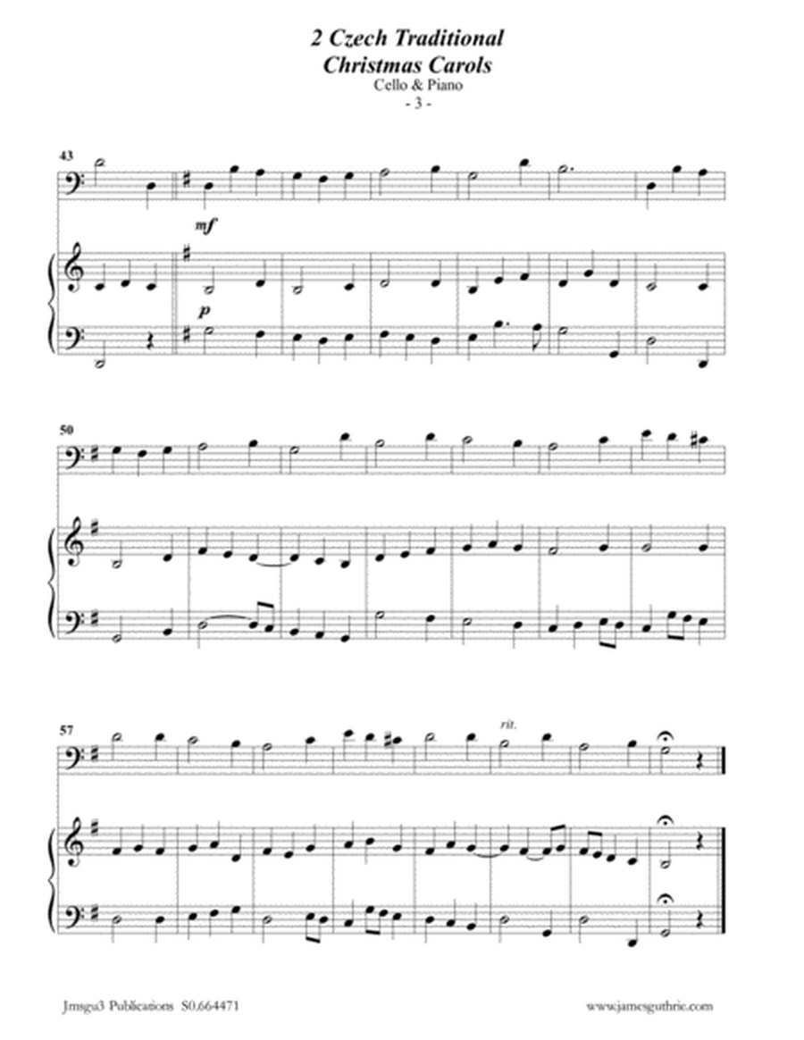 2 Traditional Czech Christmas Carols for Cello & Piano image number null