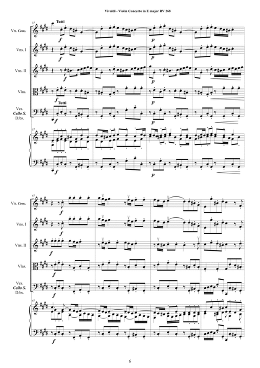 Vivaldi - Violin Concerto in E major RV 268 for Violin, Strings and Cembalo image number null