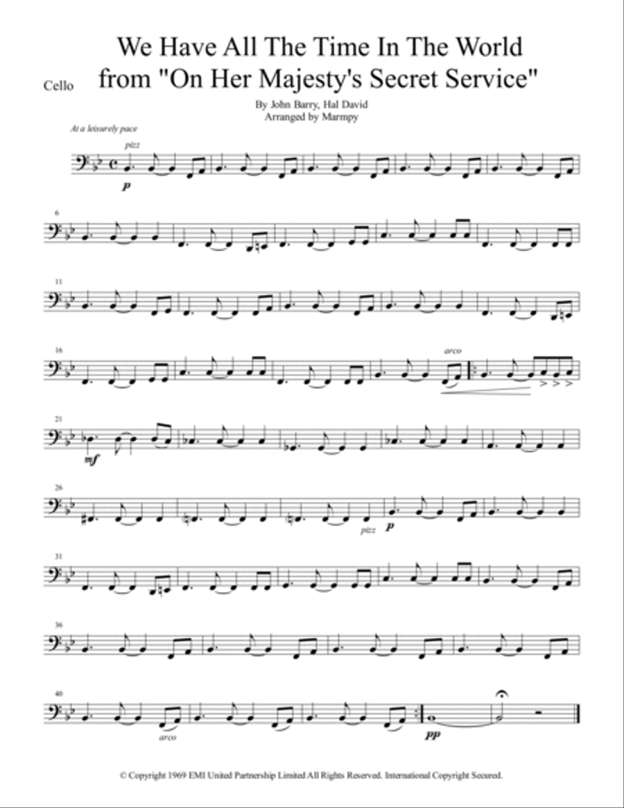 We Have All The Time In The World String Quartet scores gallery preview page 4