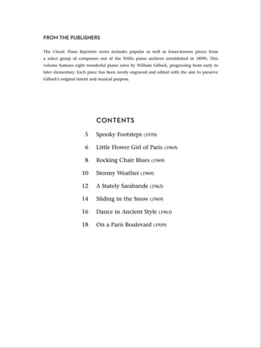 Classic Piano Repertoire – William Gillock Easy Piano scores gallery preview page 2
