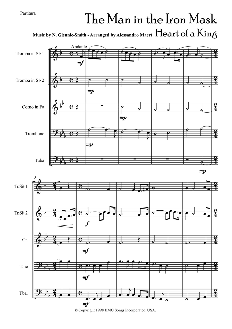 The Man In The Iron Mask The Man In The Iron Mask Brass Ensemble scores gallery preview page 2