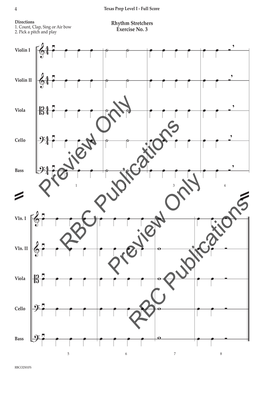 Texas Prep Level I Texas Prep Level I Orchestra scores gallery preview page 3