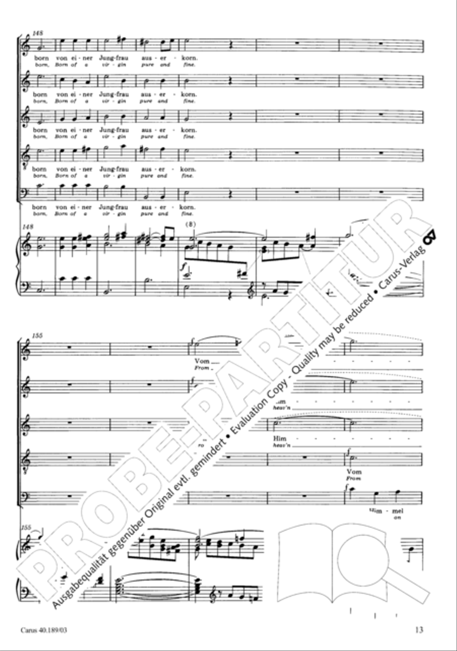 From heav'n on high (Vom Himmel hoch) SSATB scores gallery preview page 14