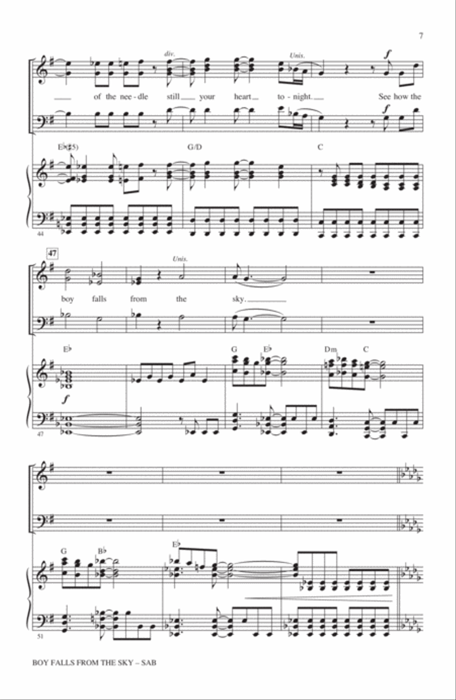 Boy Falls From The Sky Boy Falls From The Sky 3-Part scores gallery preview page 6