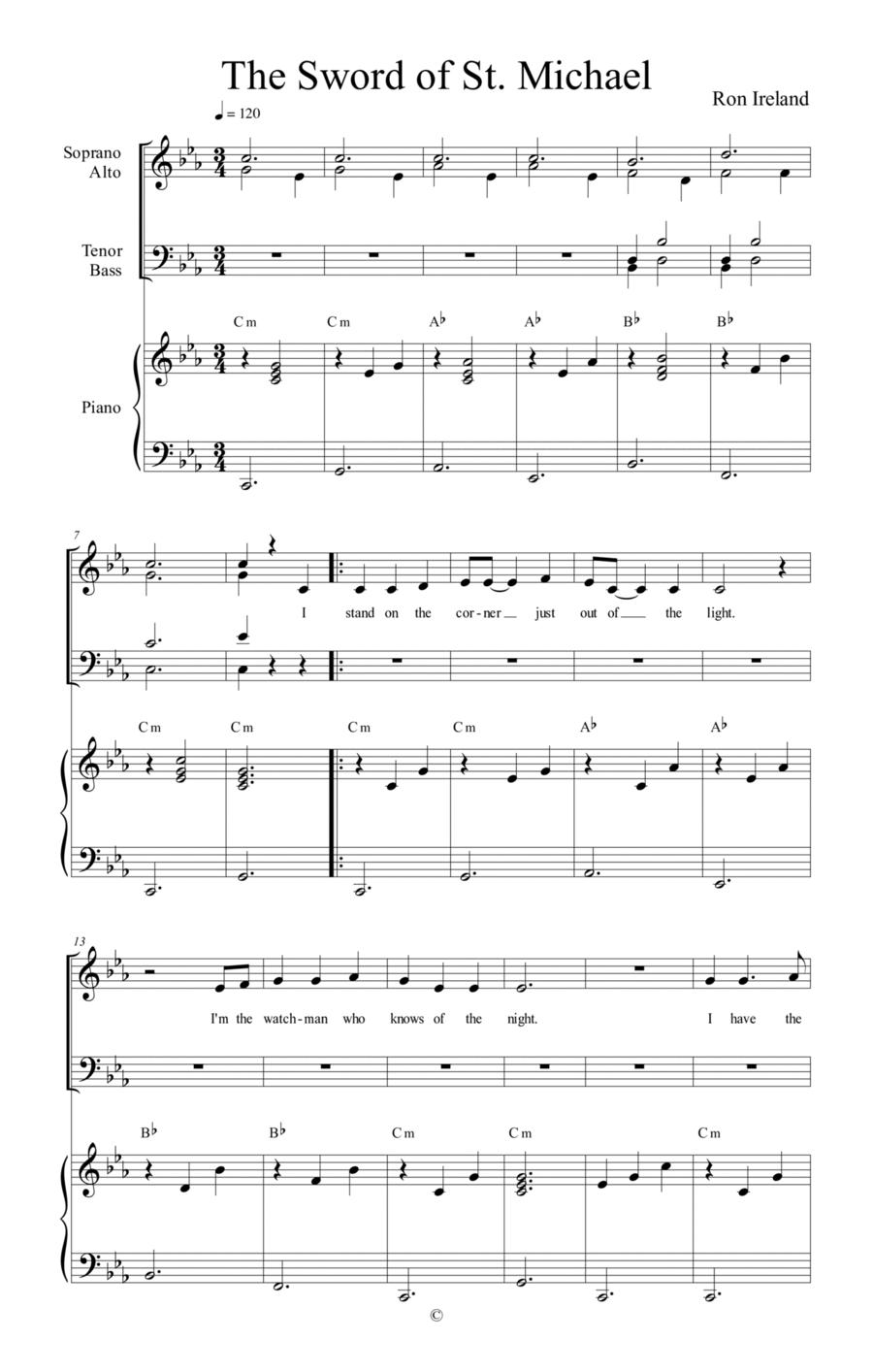 Sword of St. Michael 4-Part scores gallery preview page 1