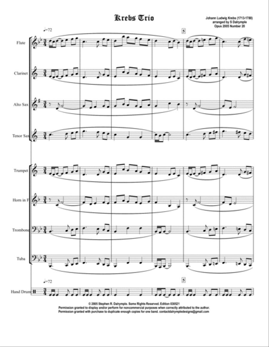 Krebs Trio Concert Band scores gallery preview page 2
