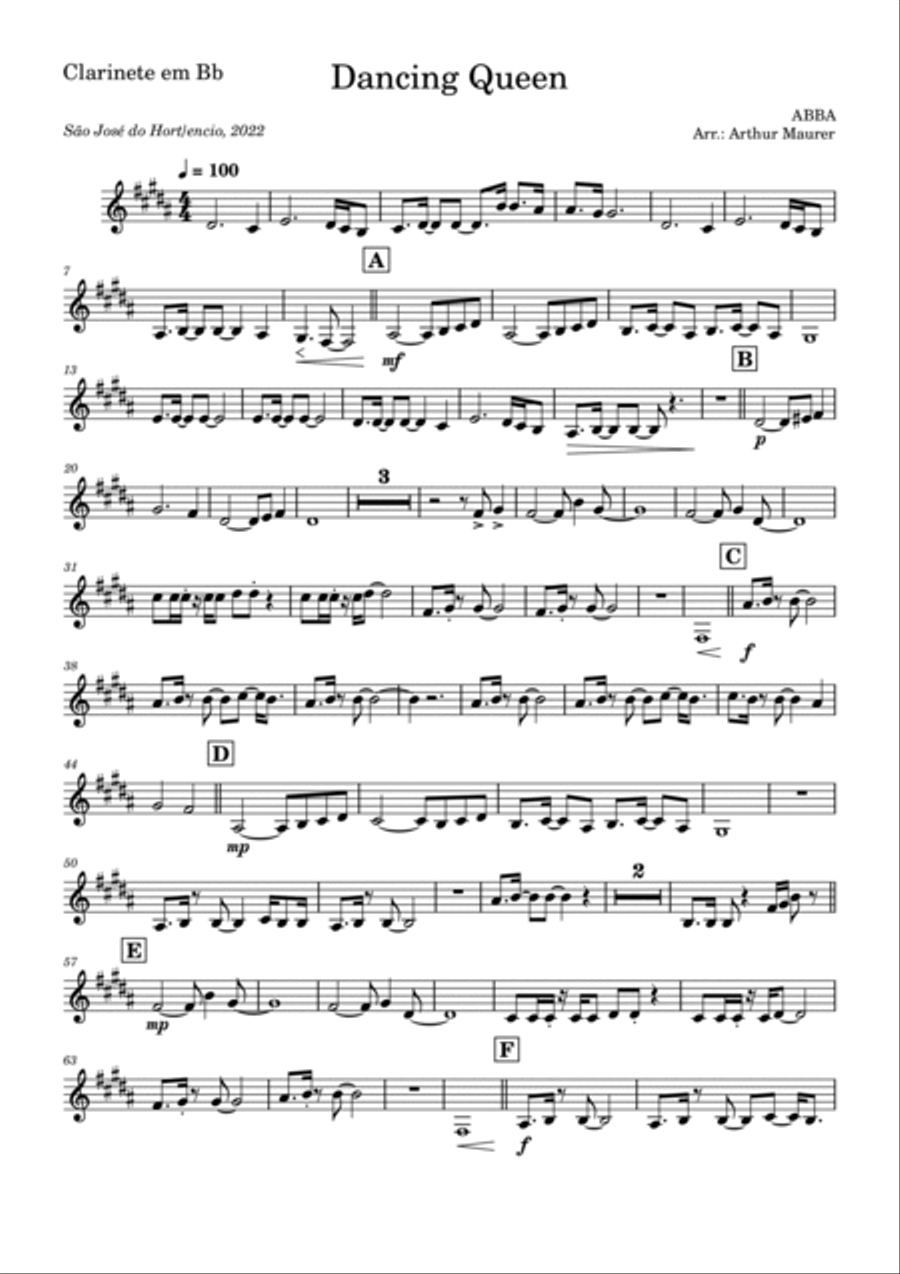Dancing Queen Concert Band scores gallery preview page 3
