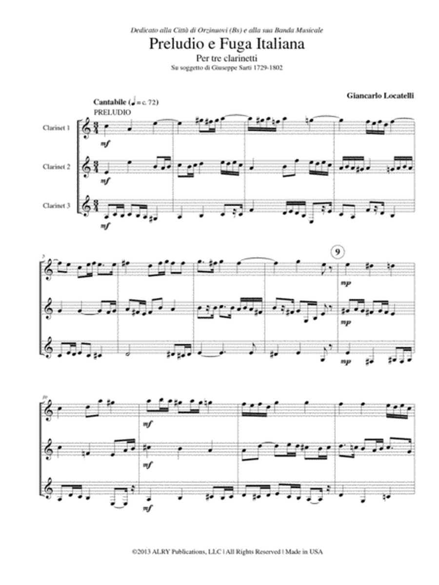 Preludio e Fuga Italiana for Clarinet Trio image number null