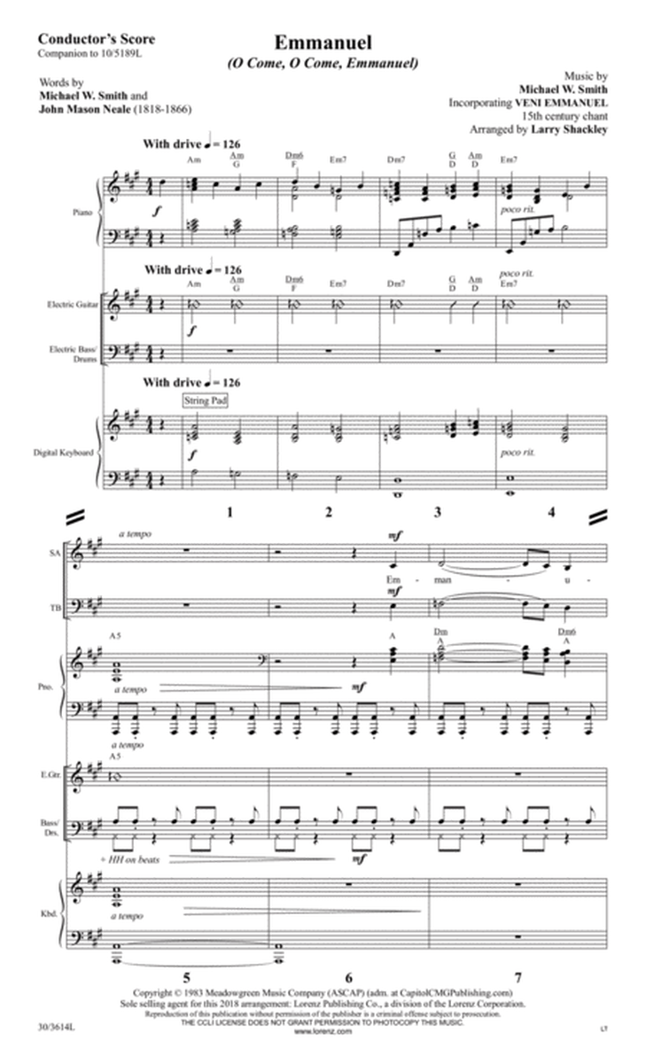 Emmanuel - Rhythm Score and Parts