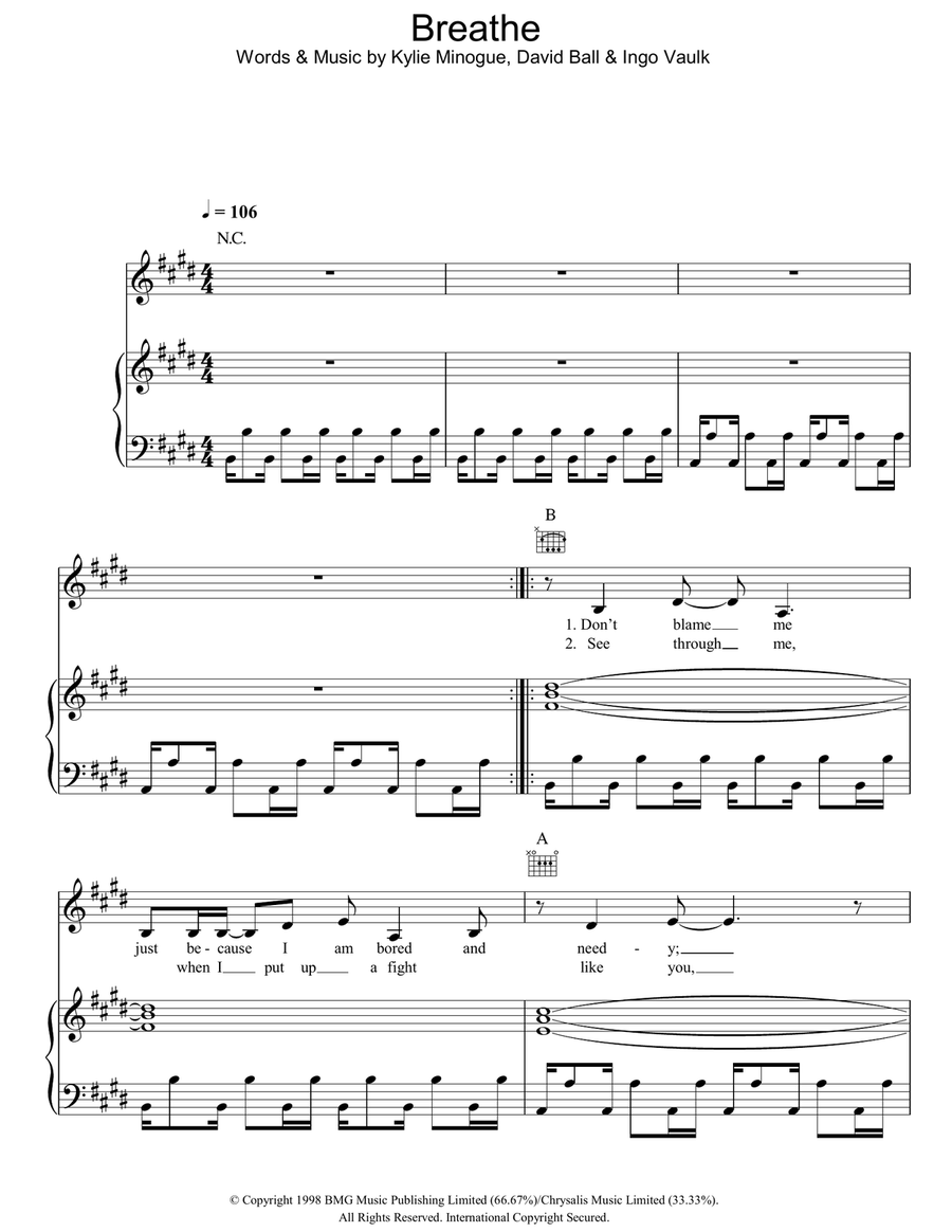 Breathe Acoustic Guitar scores gallery preview page 1