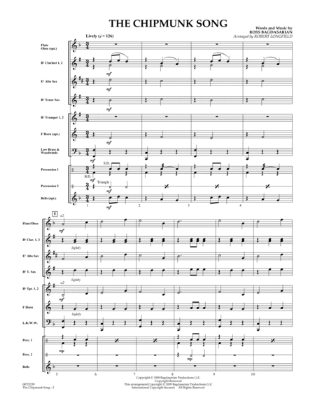 The Chipmunk Song - Conductor Score (Full Score)