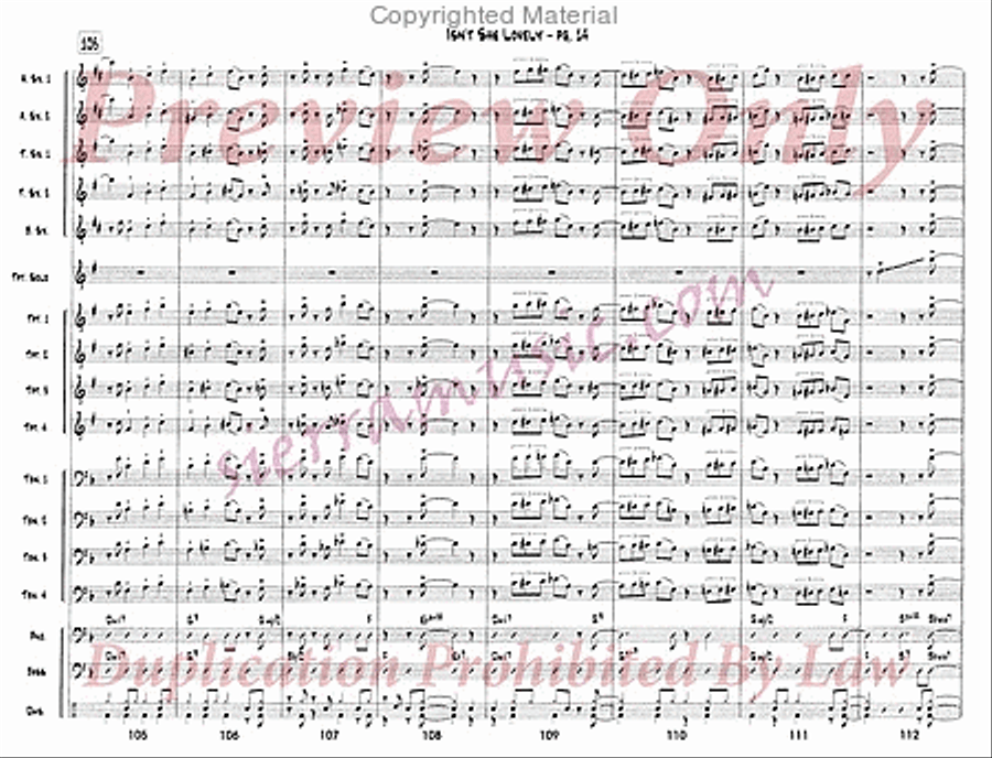 Isn't She Lovely (For Doc) Jazz Ensemble scores gallery preview page 15