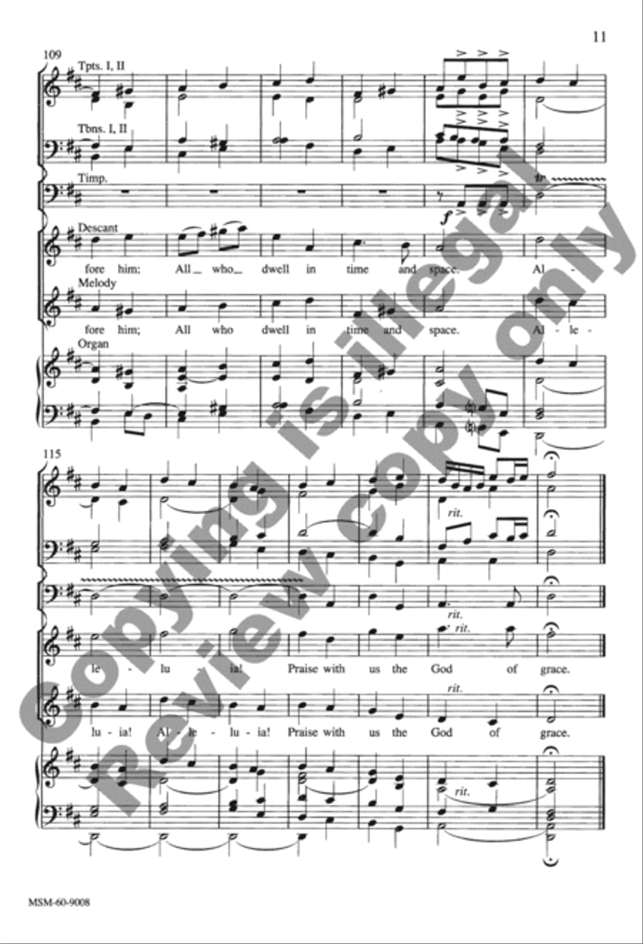 Praise, My Soul, the King of Heaven (Choral Score) 4-Part scores gallery preview page 10