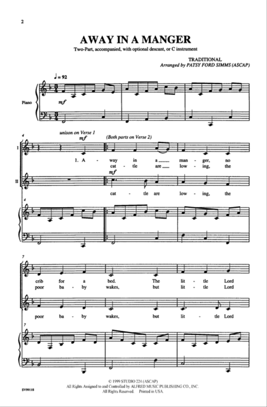 Away in a Manger 2-Part scores gallery preview page 9