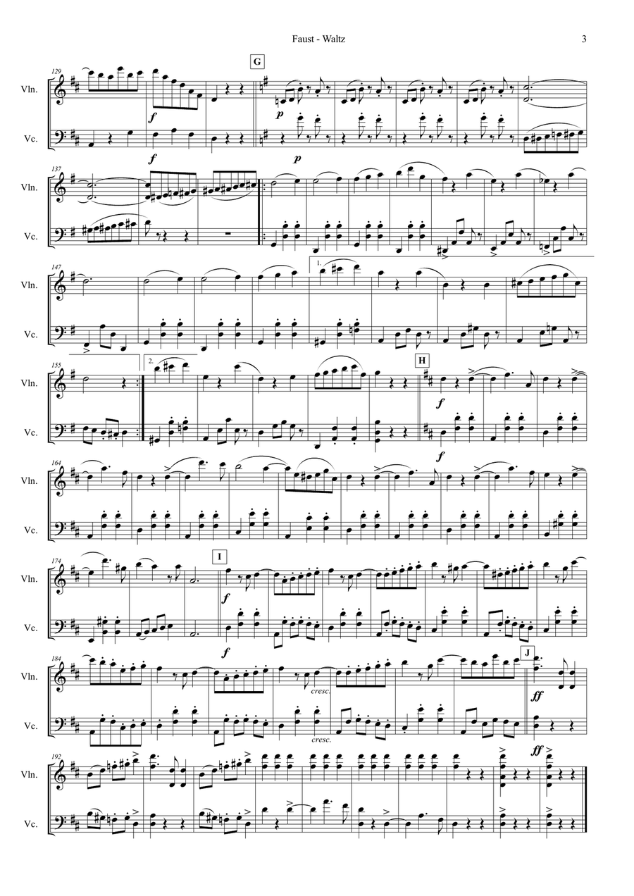 Gounod - Waltz from Faust - String duet String Duet scores gallery preview page 3