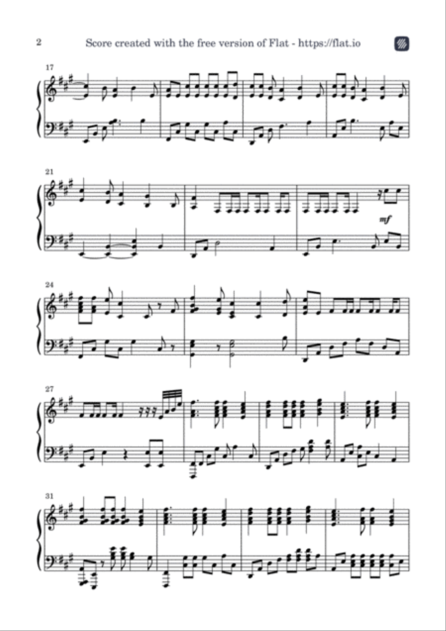 Numb Numb Piano Solo scores gallery preview page 2