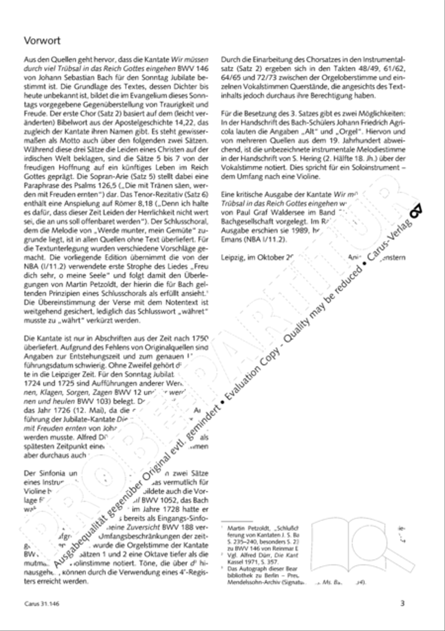 Through bitter tribulation we enter into God's kingdom (Wir mussen durch viel Trubsal in das Reich Gottes eingehen) 4-Part scores gallery preview page 4