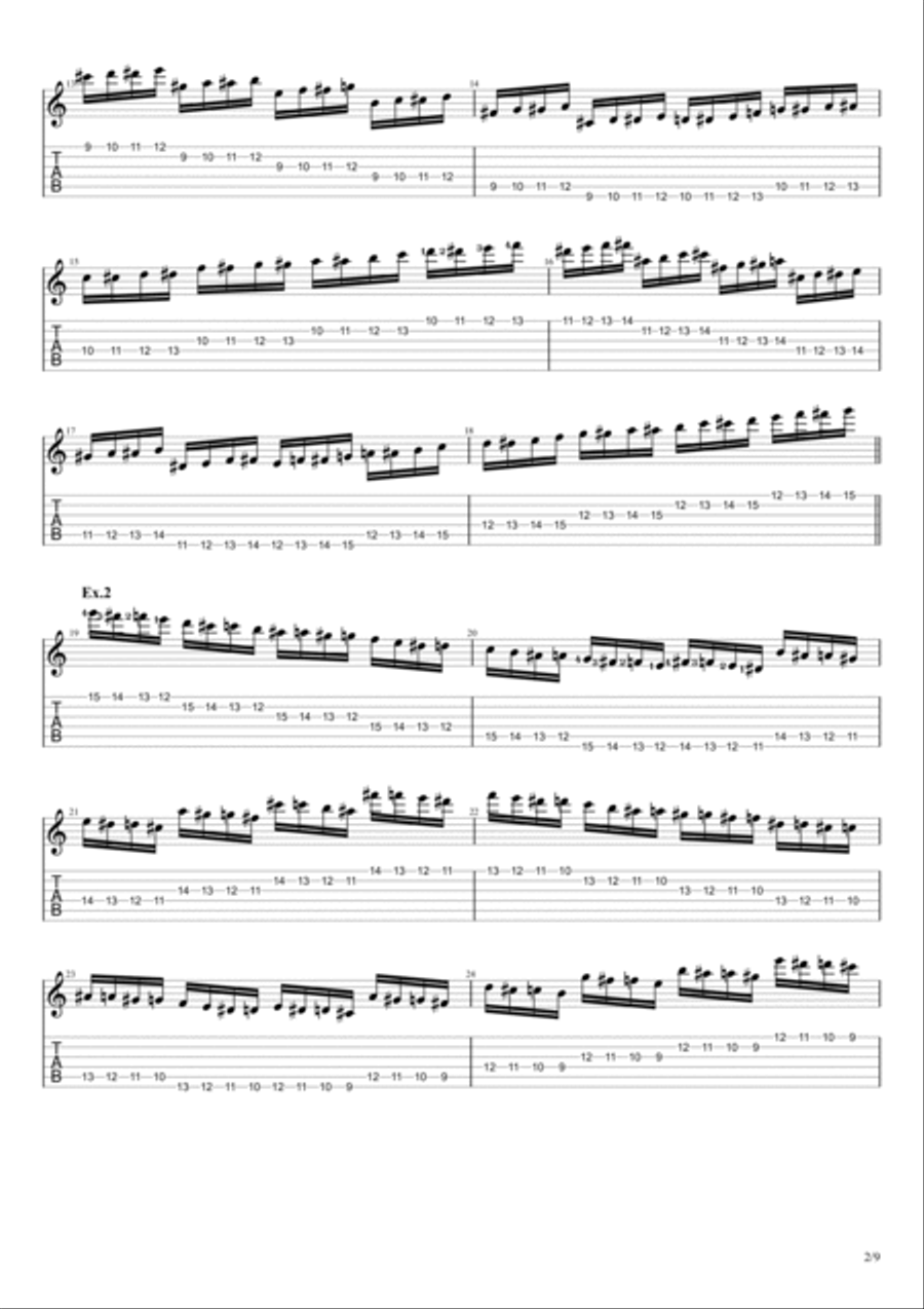Guitar Chromatic Warmup Exercise [Basic] Electric Guitar scores gallery preview page 2