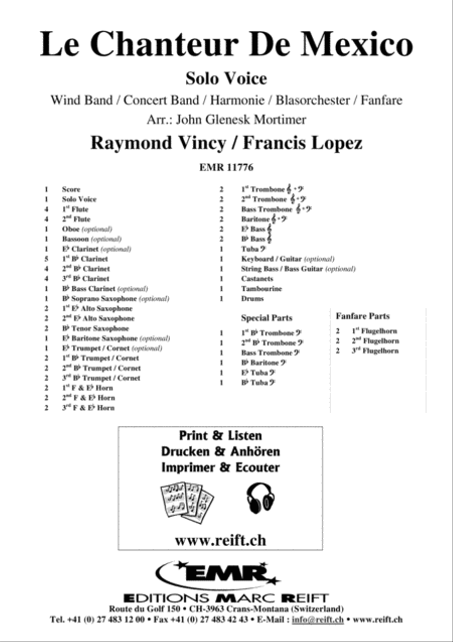 Le Chanteur de Mexico Concert Band scores gallery preview page 2