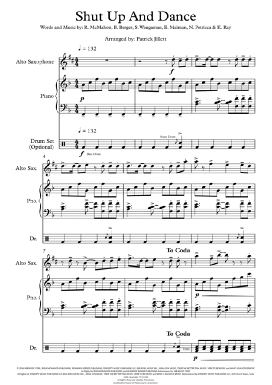 Shut Up And Dance Small Ensemble scores gallery preview page 3
