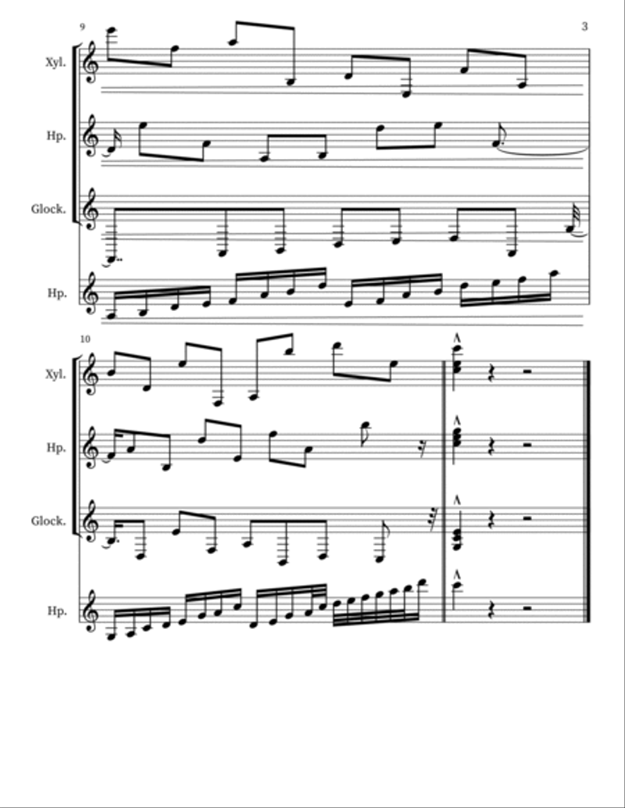 Z 181 for xylophone, harps & glockenspiel Glockenspiel scores gallery preview page 3