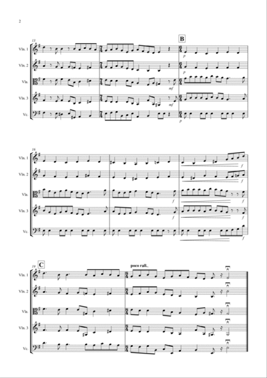 O Come, O Come Emmanuel for String Quartet String Quartet scores gallery preview page 2