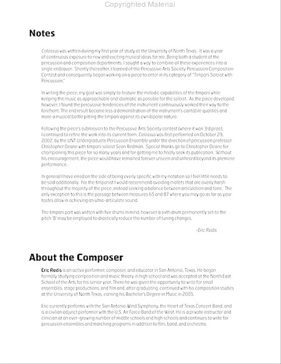 Colossus Percussion Ensemble scores gallery preview page 3