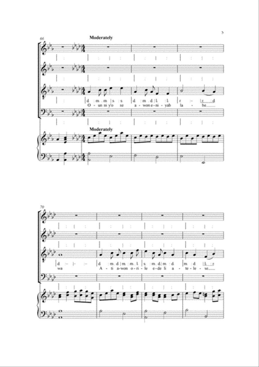 Eyin Eniyan Gbogbo E sape 4-Part scores gallery preview page 6