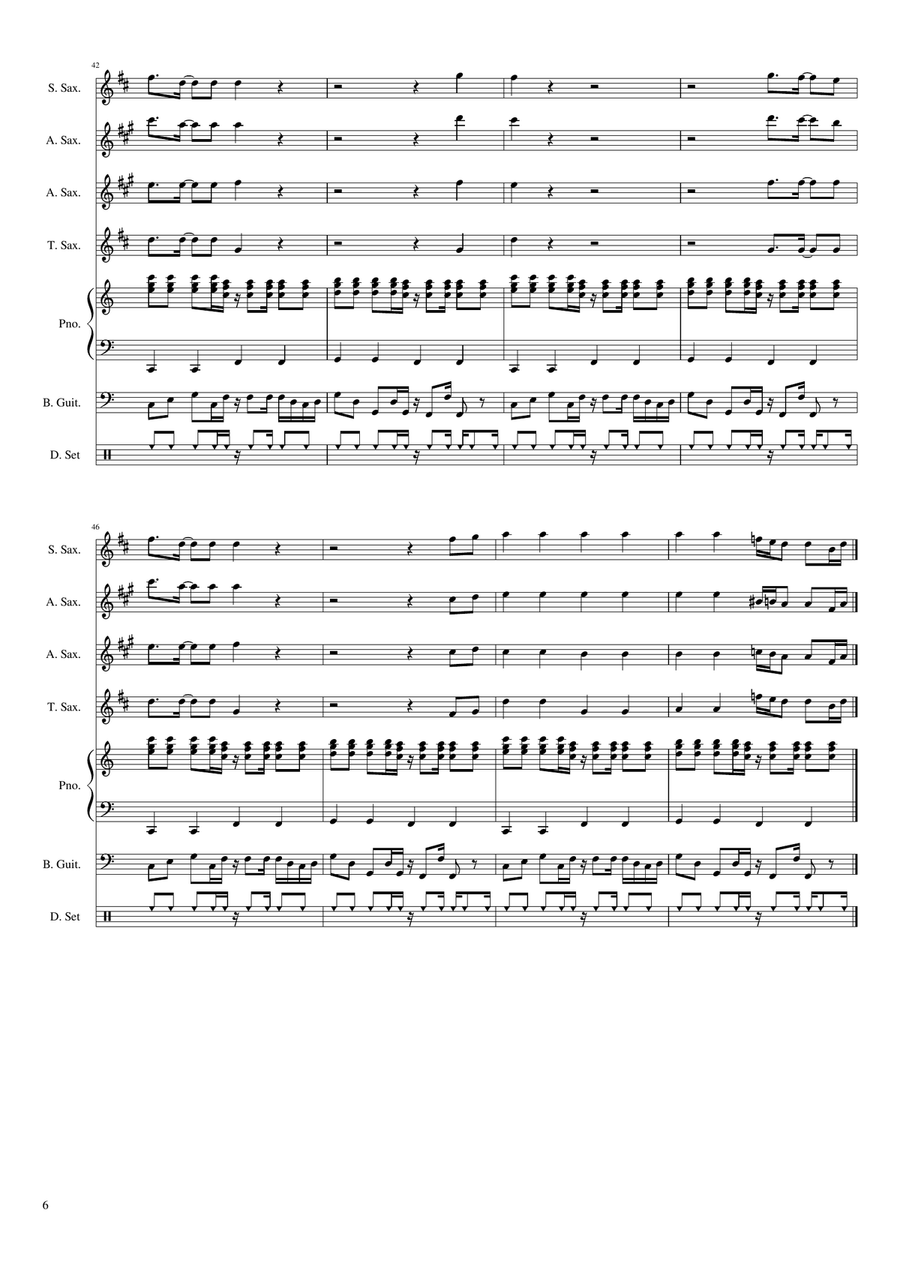 Soul Limbo Woodwind Quartet scores gallery preview page 6