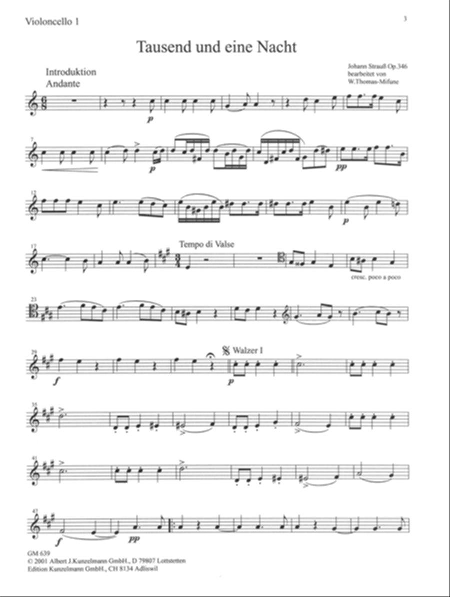 Tausend und eine Nacht (Thousand and One Nights) Cello scores gallery preview page 2