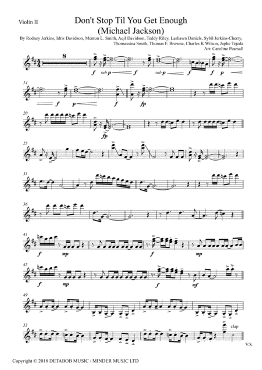 Don't Stop Til You Get Enough String Quartet scores gallery preview page 5