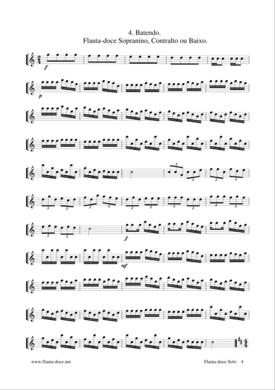 Flauta-doce Solo, Recorder Choir scores gallery preview page 4
