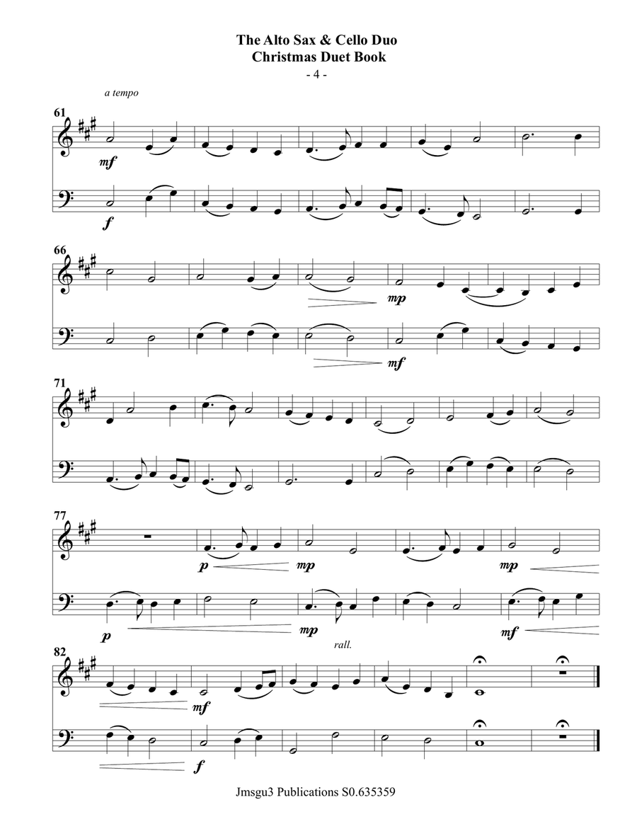 The Alto Sax & Cello Christmas Duet Book Alto Saxophone scores gallery preview page 5