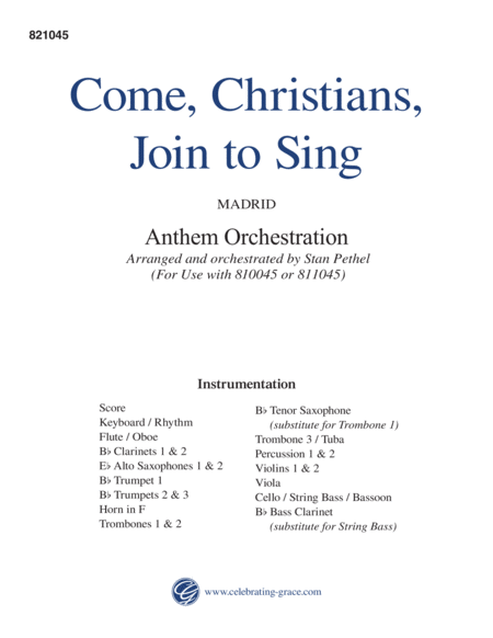 Come, Christians, Join to Sing (Orchestration)