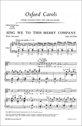 Book cover for Sing we to this merry company