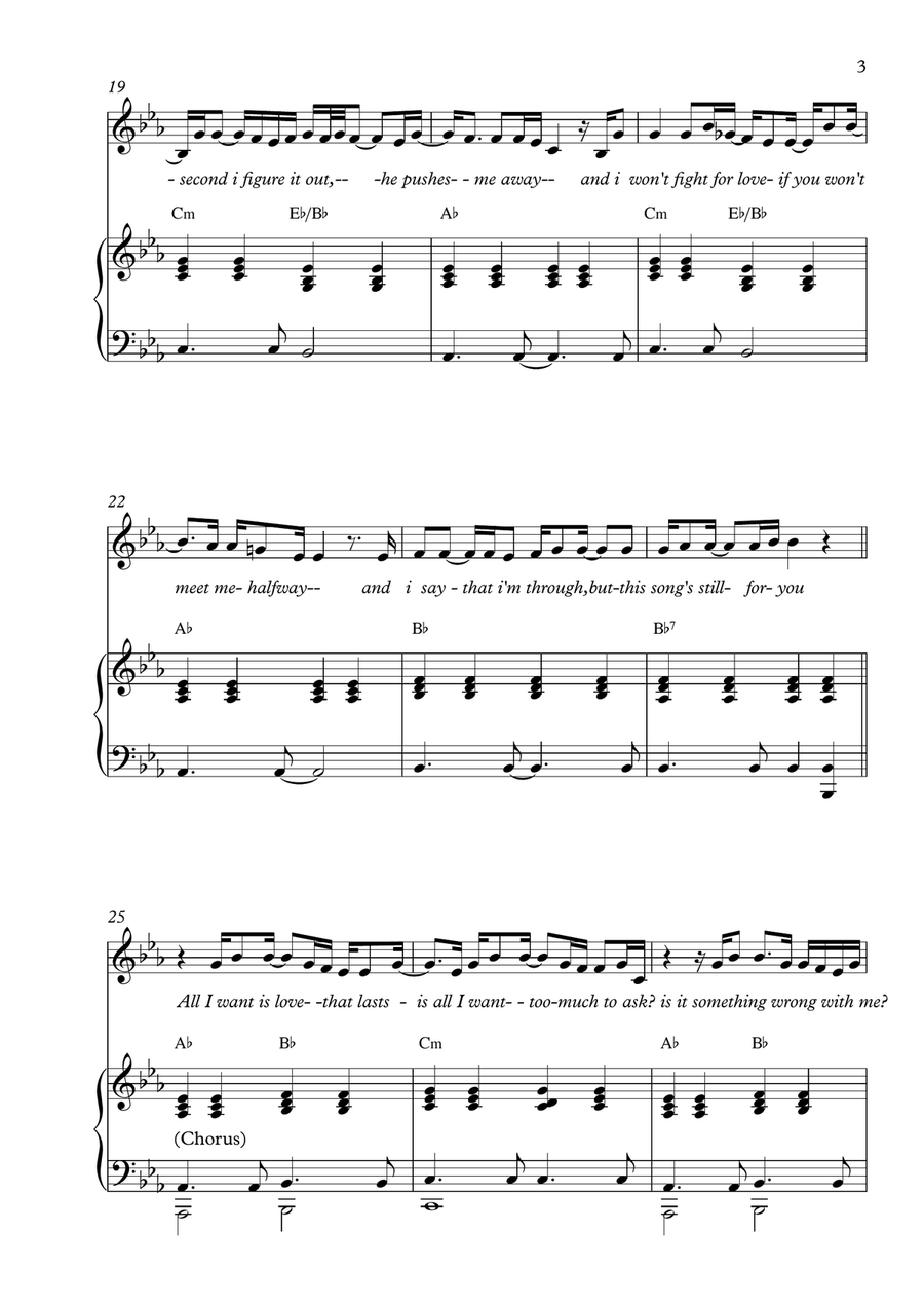 All I Want Piano Solo scores gallery preview page 3