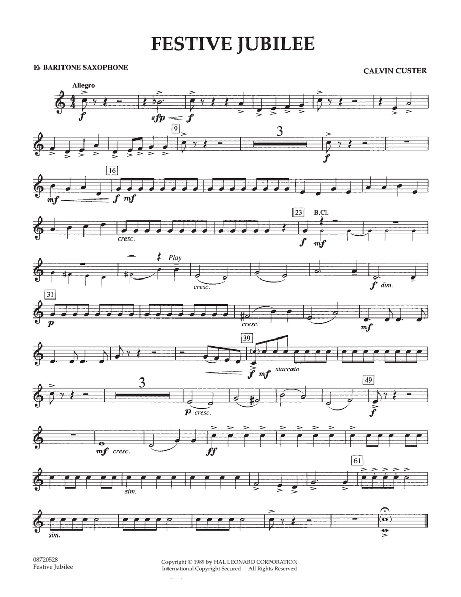 Festive Jubilee - Eb Baritone Saxophone