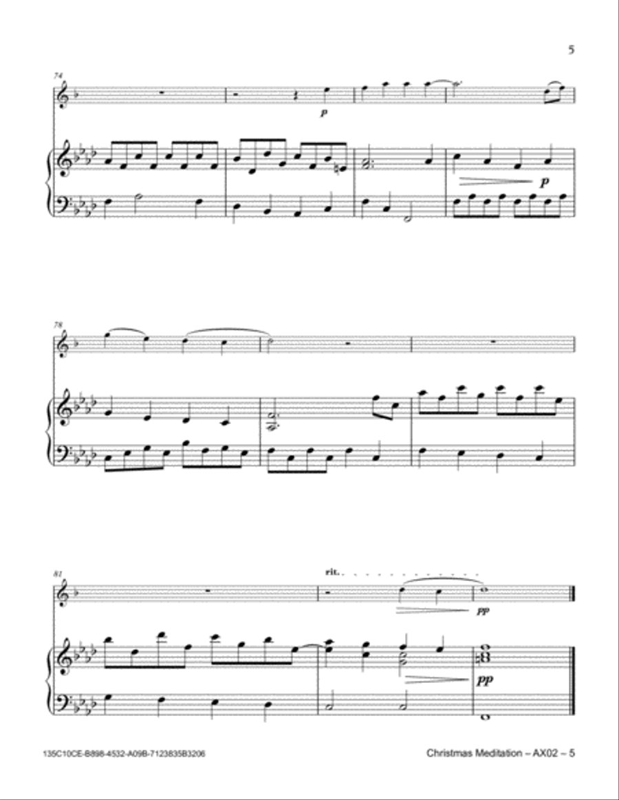 Christmas Meditation Alto Saxophone scores gallery preview page 5