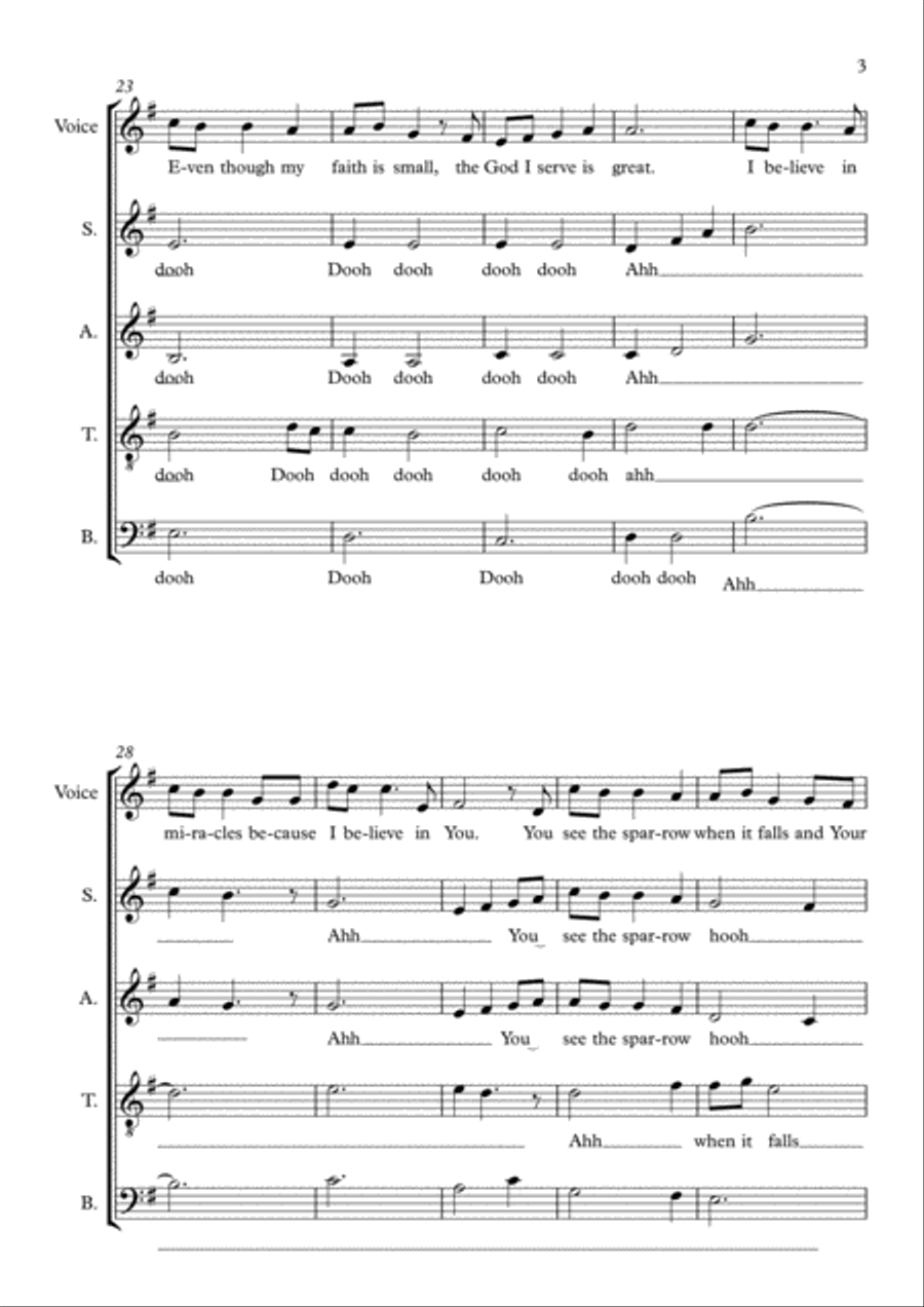 I believe in miracles 4-Part scores gallery preview page 3