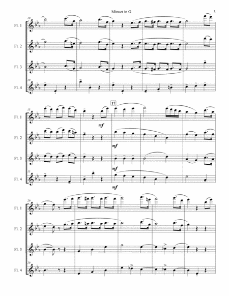 Minuet in G for Flute Quartet image number null