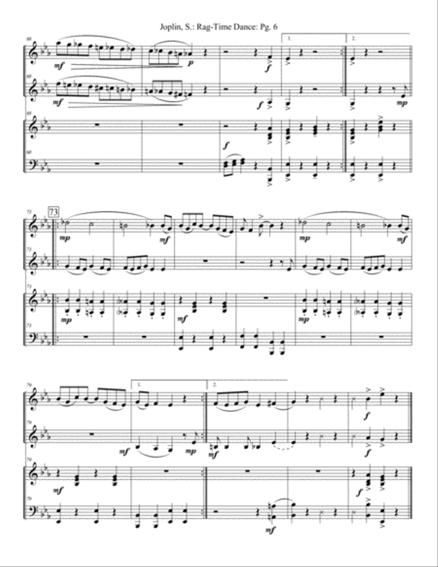 Rag-Time Dance, The Rag-Time Dance, The Brass Ensemble scores gallery preview page 6