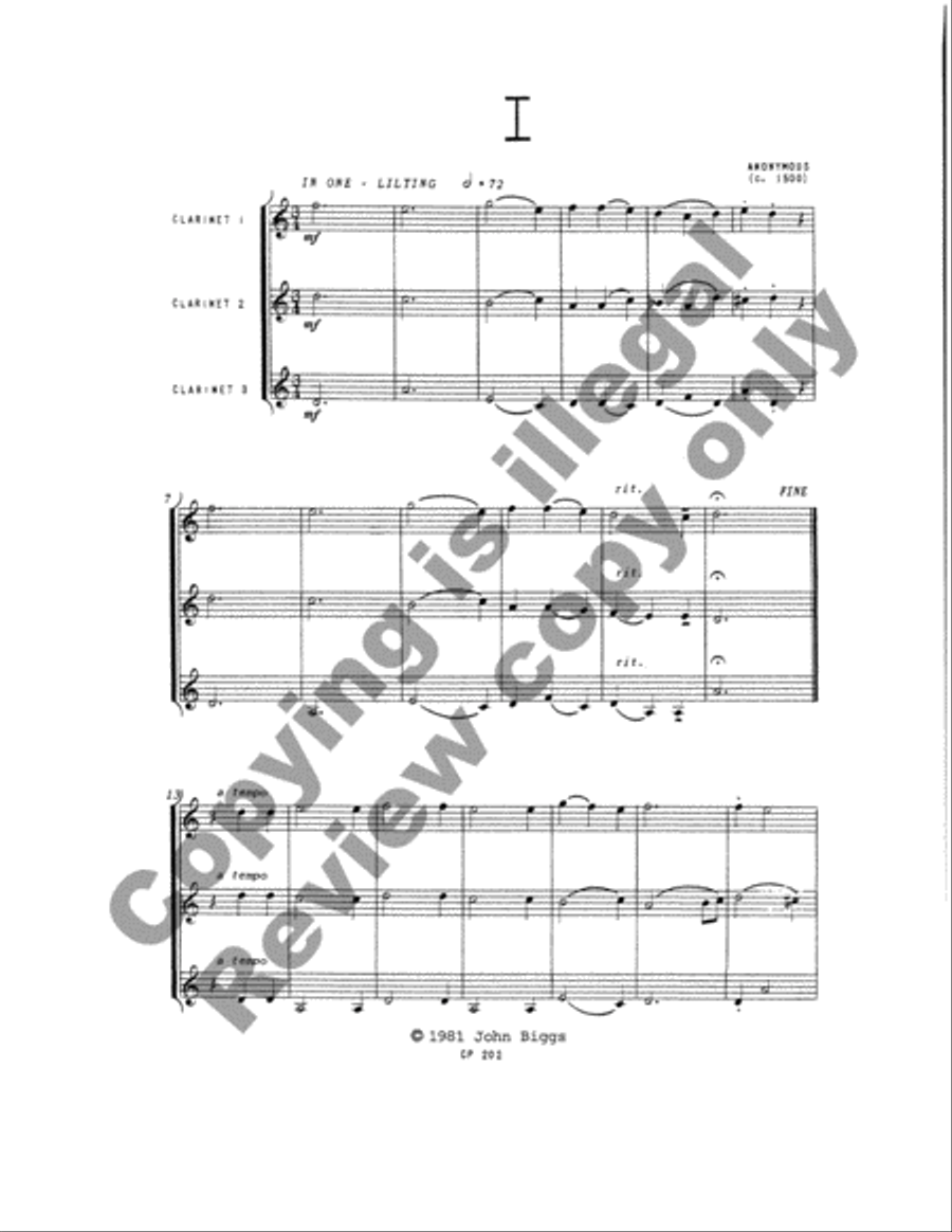 Trios from the Spanish Renaissance Clarinet scores gallery preview page 3