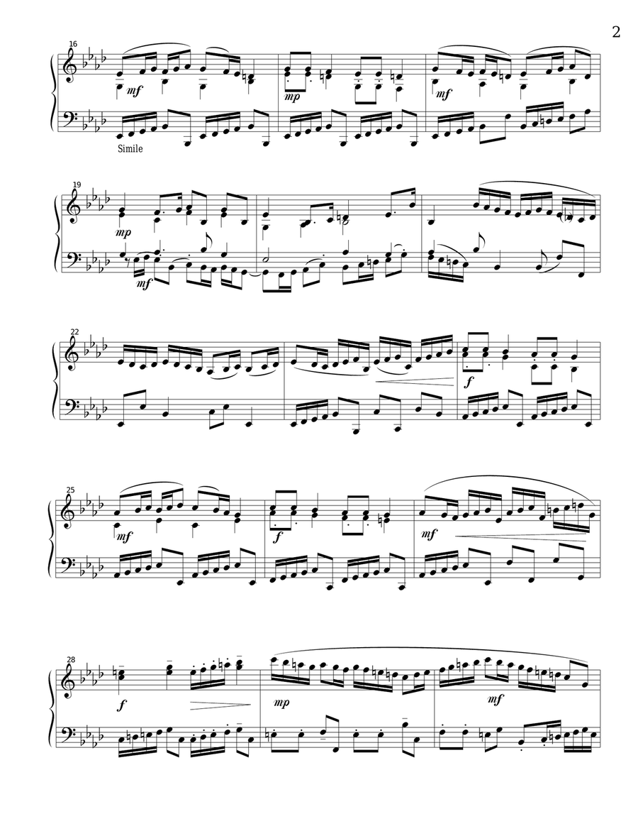 Fugue in Ab Piano Solo scores gallery preview page 2