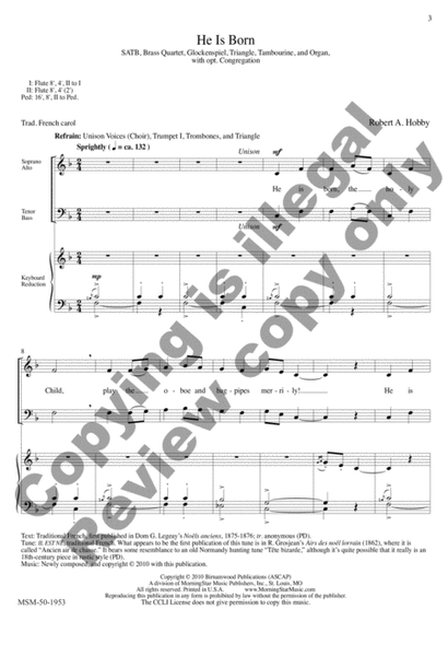 He Is Born (Choral Score)